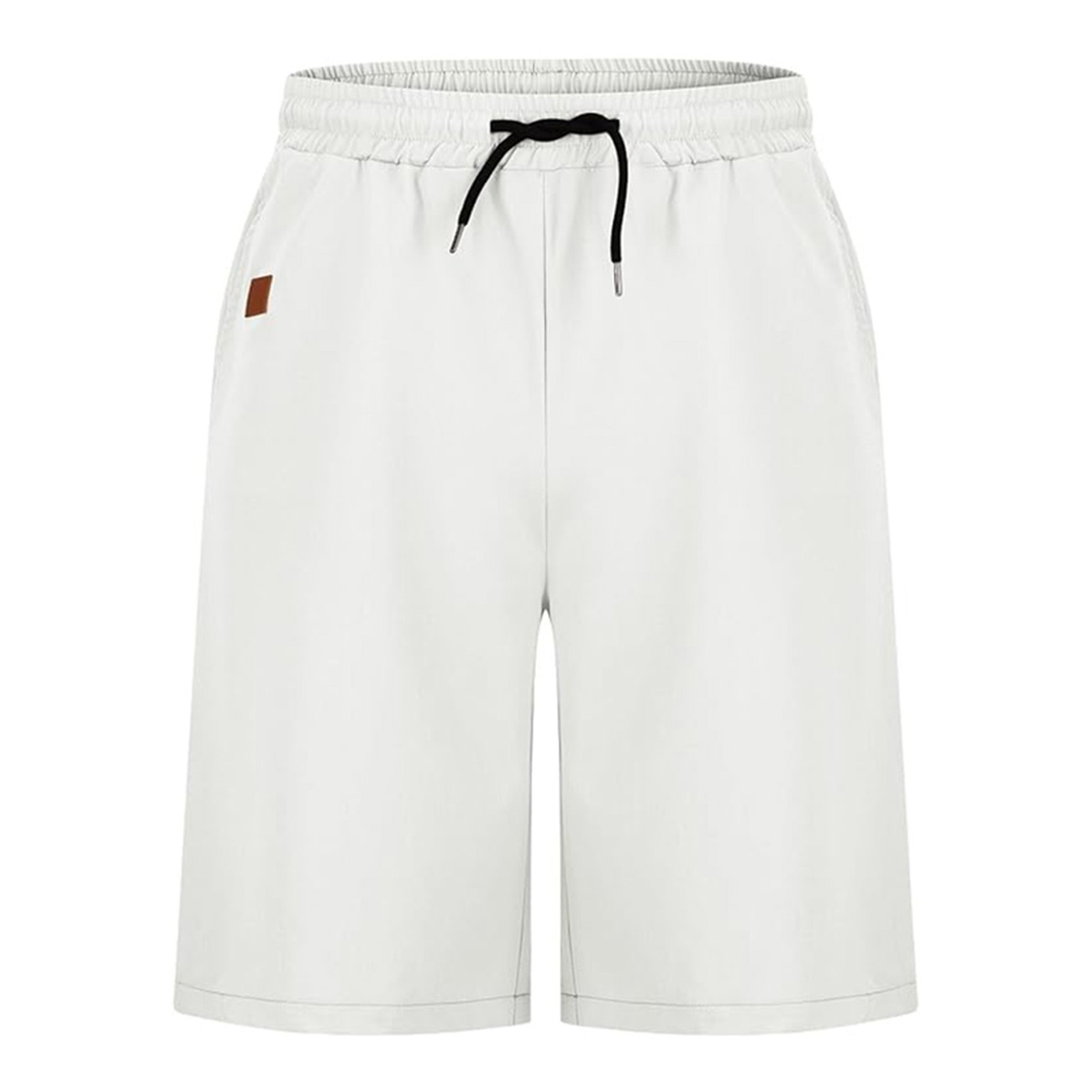 thumbnail image 2 of Pantalones cortos deportivos con cordón para hombre, talla grande, cintura elástica, poliéster, para gimnasio/verano, 2 of 7